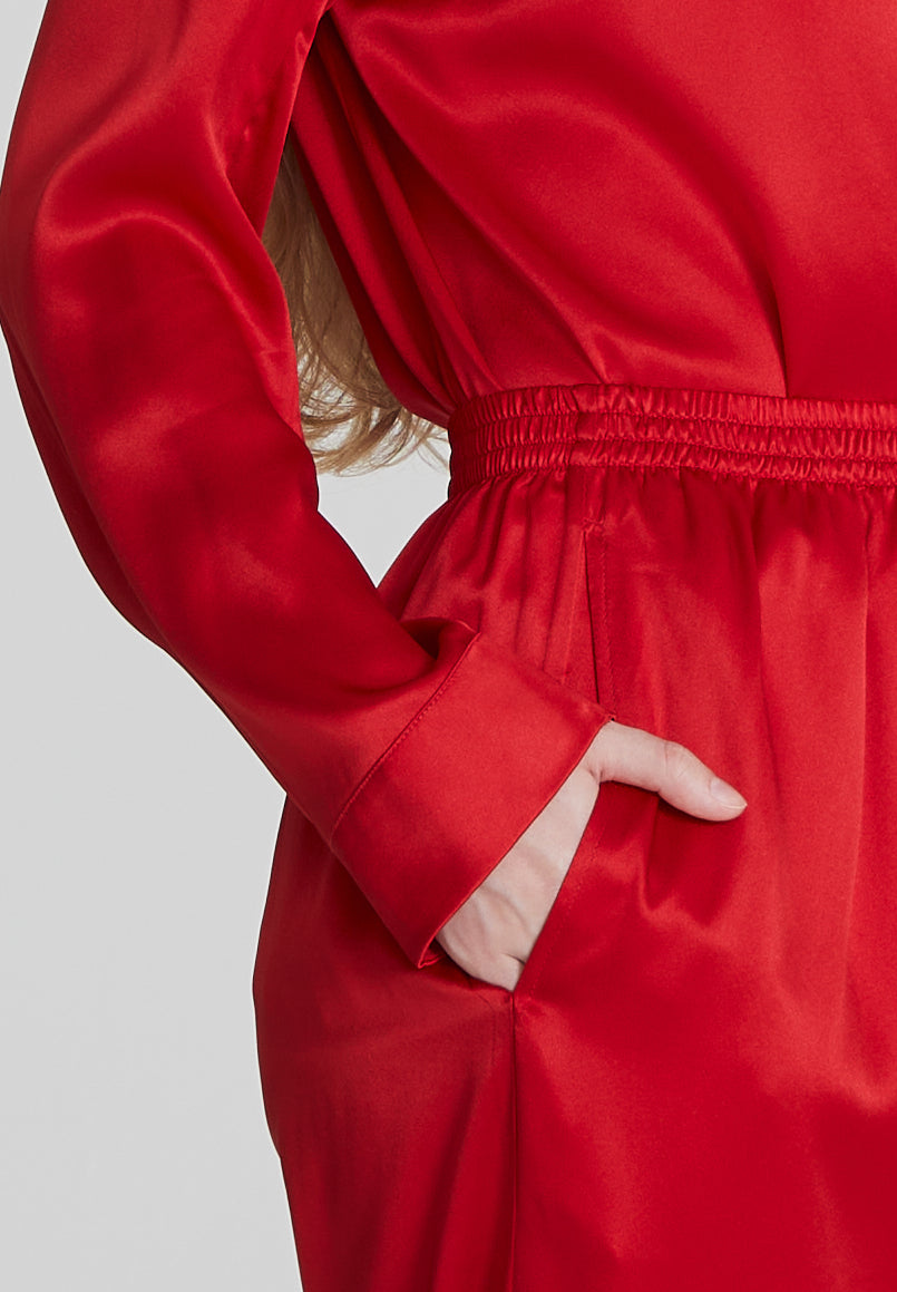 All Day PJ Silk Set - Radiant Red