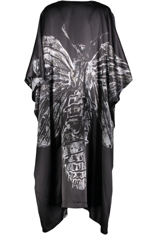 Black & Silver Silk Moth Sidenkaftan