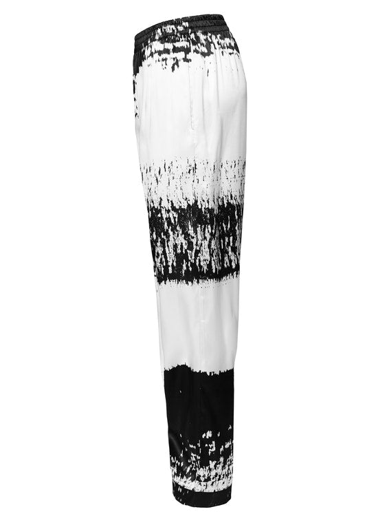 Monochrome Stripe silk trousers