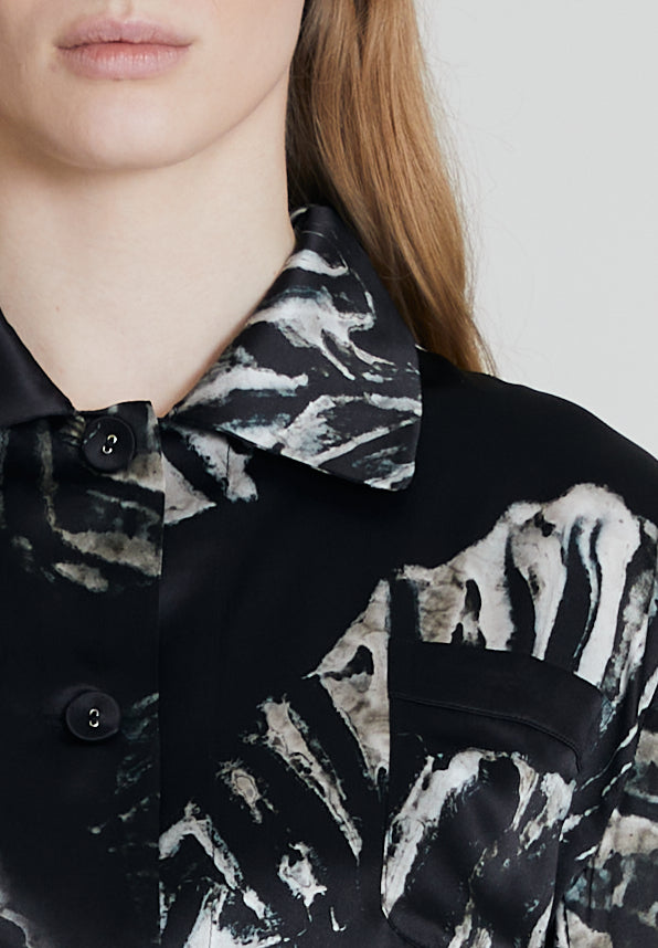All Day Silk Set - Black & Silver Moth