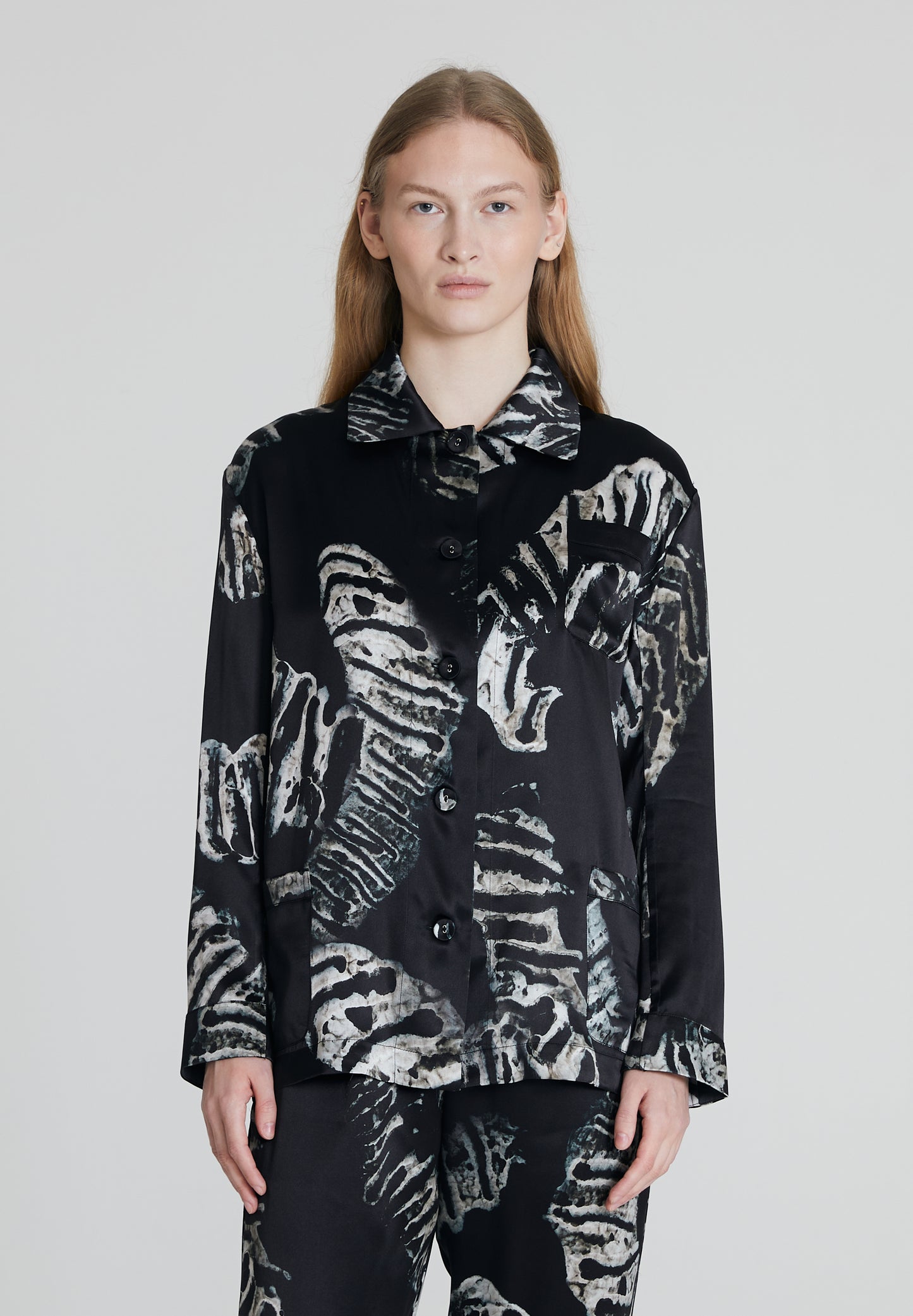 All Day Silk Set - Black & Silver Moth