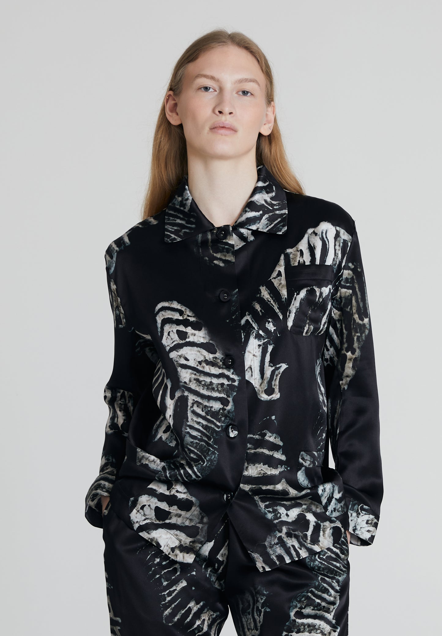 All Day Silk Set - Black & Silver Moth