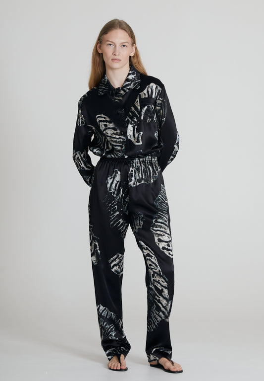 All Day Silk Set - Black & Silver Moth