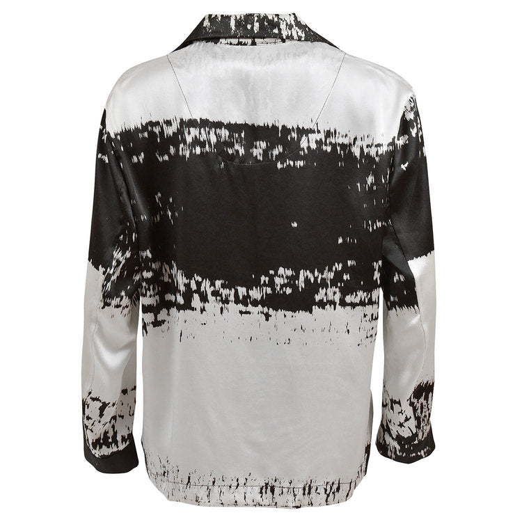 Monochrome Stripe silk shirt Women
